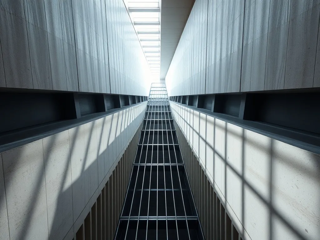 Abstract architectural view of a ventilation shaft in a mode